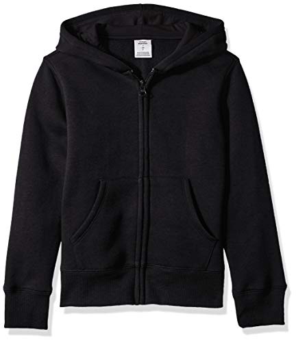 Amazon Essentials Fleece Zip-up Hoodie, fashion-hoodies Niñas, Negro, Medium (Talla fabricante: 8 Jahre)