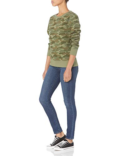Amazon Essentials French Terry-Sudadera con Cuello Redondo Fashion-Sweatshirts, Camuflaje Verde, M