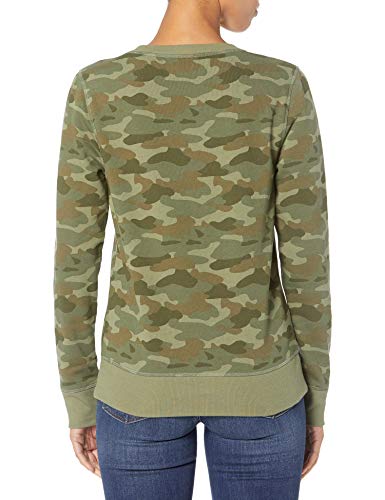 Amazon Essentials French Terry-Sudadera con Cuello Redondo Fashion-Sweatshirts, Camuflaje Verde, M