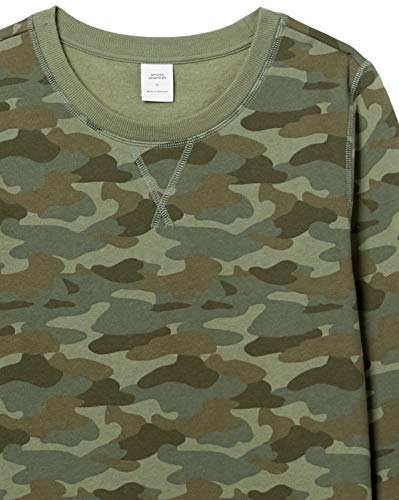 Amazon Essentials French Terry-Sudadera con Cuello Redondo Fashion-Sweatshirts, Camuflaje Verde, M