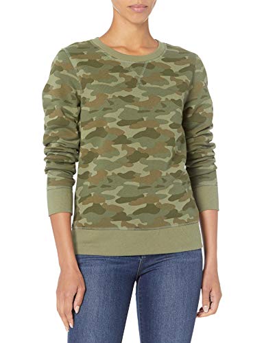Amazon Essentials French Terry-Sudadera con Cuello Redondo Fashion-Sweatshirts, Camuflaje Verde, M