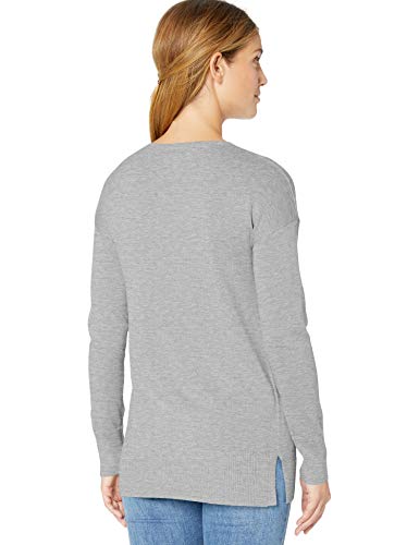 Amazon Essentials - Jersey ligero tipo túnica con cuello en V para mujer, Gris (Light Grey Heather Lgh), US XS (EU XS - S)