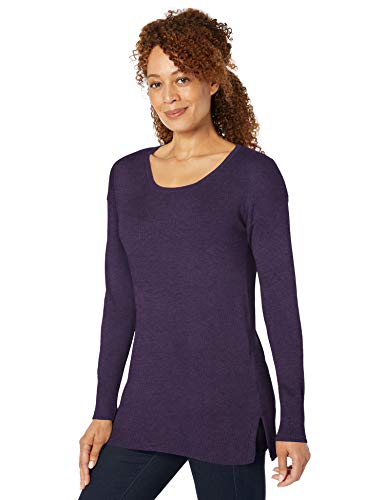 Amazon Essentials - Jersey ligero tipo túnica con cuello redondo para mujer, Morado (Purple Heather Pur), US S (EU S - M)