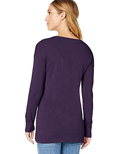 Amazon Essentials - Jersey ligero tipo túnica con cuello redondo para mujer, Morado (Purple Heather Pur), US S (EU S - M)