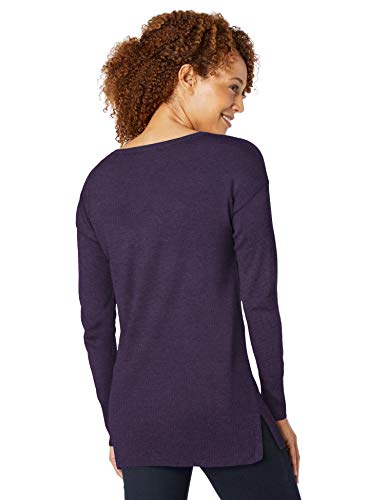 Amazon Essentials - Jersey ligero tipo túnica con cuello redondo para mujer, Morado (Purple Heather Pur), US S (EU S - M)