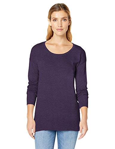 Amazon Essentials - Jersey ligero tipo túnica con cuello redondo para mujer, Morado (Purple Heather Pur), US S (EU S - M)