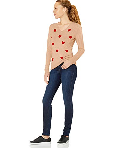 Amazon Essentials Lightweight V-Neck Sweater Pullover-Sweaters, Corazón Rojo, US M (EU M - L)