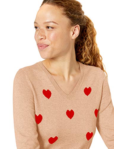 Amazon Essentials Lightweight V-Neck Sweater Pullover-Sweaters, Corazón Rojo, US M (EU M - L)