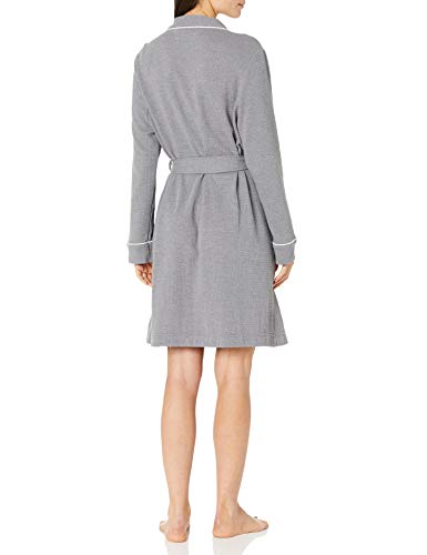 Amazon Essentials Lightweight Waffle Mid-Length Robe Bathrobes, Gris Jaspeado, L