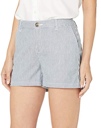Amazon Essentials – Pantalón corto chino con tiro de 8,89 cm para mujer, Raya Azul, US 14 (EU XL)