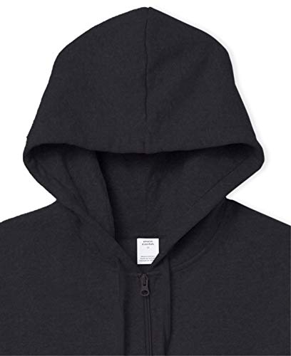 Amazon Essentials Plus Size French Terry Fleece Full-Zip Hoodie Fashion, Negro, XL Grande