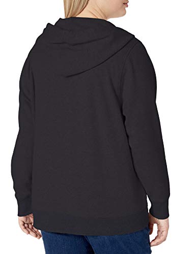 Amazon Essentials Plus Size French Terry Fleece Full-Zip Hoodie Fashion, Negro, XL Grande