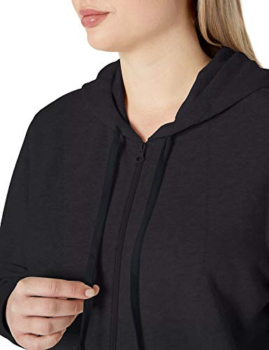 Amazon Essentials Plus Size French Terry Fleece Full-Zip Hoodie Fashion, Negro, XL Grande