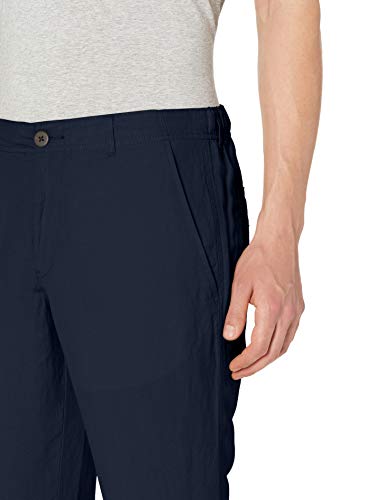 Amazon Essentials Slim-fit Flat-Front Linen Pant pants, Azul (Navy), (Talla del Fabricante: Large-30” Inseam