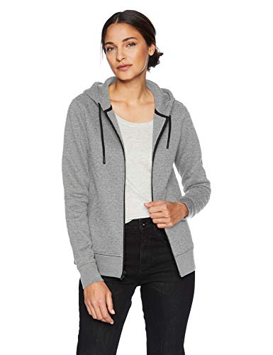 Amazon Essentials - Sudadera con capucha impermeable con forro térmico y cremallera completa para mujer, Gris (Grey Heather), US XL (EU 2XL)