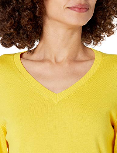 Amazon Essentials Suéter Ligero Con Cuello En V. pullover-sweaters, Amarillo, US S (EU S - M)