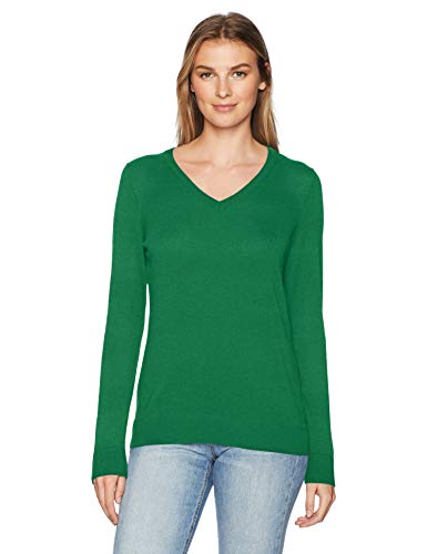 Amazon Essentials Suéter Ligero Con Cuello En V. pullover-sweaters, Verde, US S (EU S - M)