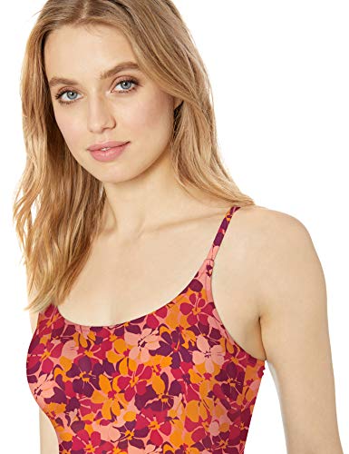 Amazon Essentials Swimsuit Fashion-One-Piece-Swimsuits, Anaranjado Floral, US S (EU S - M)
