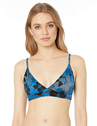 Amazon Essentials - Top de bikini clásico para mujer, soporte ligero, Azul Floral, US M (EU M)
