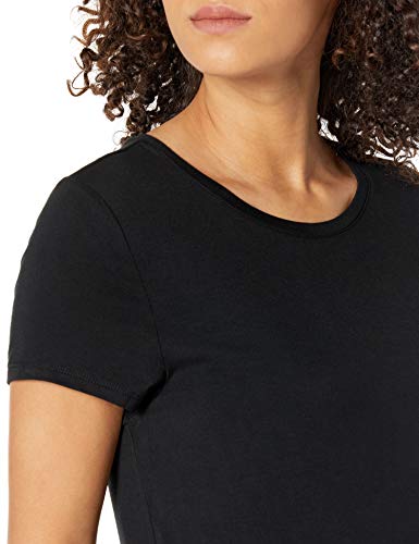 Amazon Essentials - Vestido de manga corta holgado con cuello redondo para mujer, Negro, US XXL (EU 3XL - 4XL)