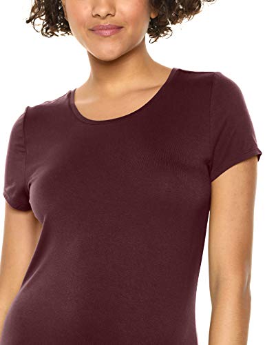 Amazon Essentials - Vestido largo de manga corta para mujer, Burgundy, US M (EU M)