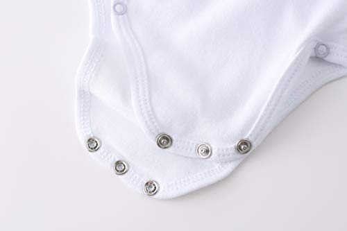 Amomí Body para Bebé, Pack de 2 unidades, 0 Mes Para Recién Nacidos ,Manga Larga, 100% algodón, Suave Bodies con Botones de Presión, Color Blanco y Crudo (1 Mes, I Love Papa, Mama)