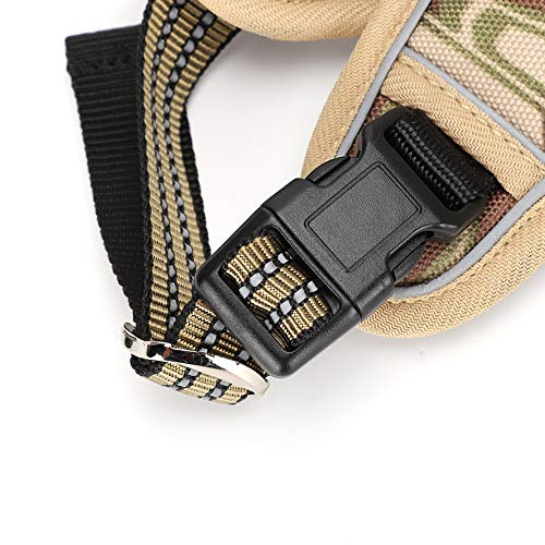 AMONIDA Arnés Deportivo para Perros, arnés para Perros pequeños, Chaleco Impermeable de Tela Oxford a Prueba de(Camouflage Yellow, M)