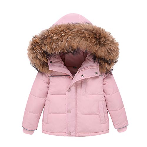 amropi Traje de Nieve Niña Niño Chaqueta con Capucha + Pantalones 2 Piezas Invierno Conjunto de Esquí Rosa,2-3 años