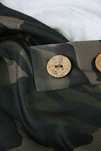 Ancapelion Sudadera con capucha para mujer, moderna, informal, deportiva, de manga larga, para otoño verde camuflaje. L