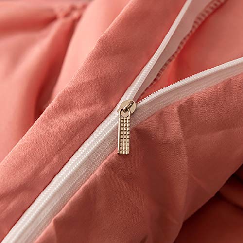 Ancoree Pizca Plisado Pintuck Juegos de Fundas para Edredón Color Sólido Ropa de Cama con Cierre de Cremallera,3 Pieces,1 Fundas para Edredón, 2 Fundas de Almohada (Cameo,King-220x240cm)