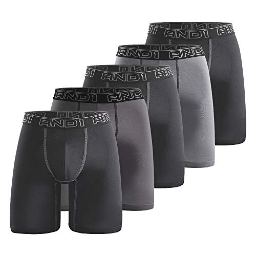 AND1 Bóxer Hombre Pack de 5 Algodon Calzoncillos Multicolor Ropa Interior Basic Underwear Deporte (5 Pack,L)