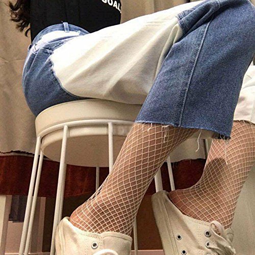 ANDIBEIQI 4 Pares Medias de Rejilla de Red Calcetines de Rejilla para Mujer Fishnet Tights Talla única