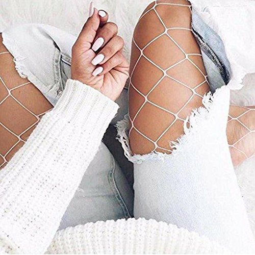 ANDIBEIQI 4 Pares Medias de Rejilla de Red Calcetines de Rejilla para Mujer Fishnet Tights Talla única