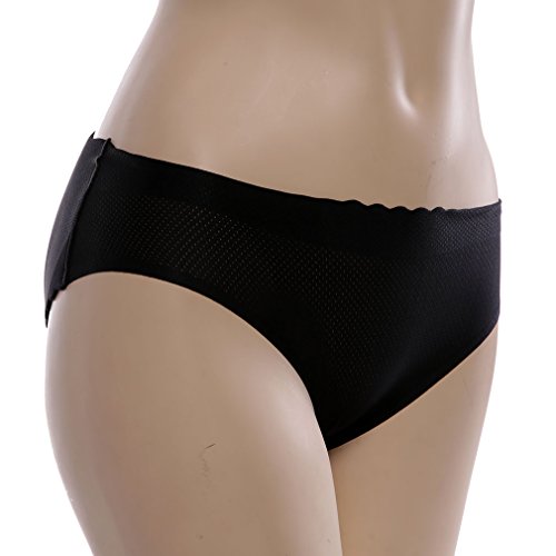 Andux Zone Ropa Interior Acolchada sin Costuras de la Mujer-Esponja Femenina Botín Padded Panty SS-NK01 (Negro, S)