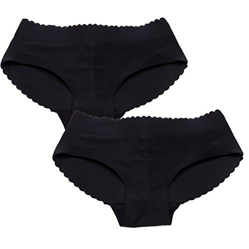 Andux Zone Ropa Interior Acolchada sin Costuras de la Mujer-Esponja Femenina Botín Padded Panty SS-NK01 (Negro, S)