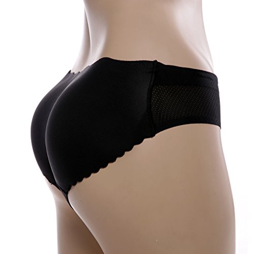Andux Zone Ropa Interior Acolchada sin Costuras de la Mujer-Esponja Femenina Botín Padded Panty SS-NK01 (Negro, S)