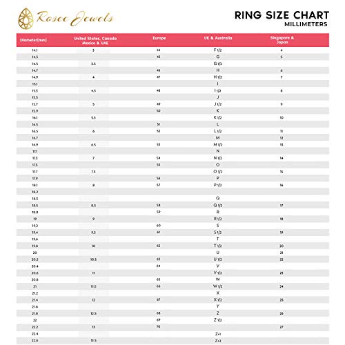 Anillo de boda de diamante certificado de 0,6 quilates, anillo único de ropa de trabajo, anillo de compromiso de diamante de corte princesa, 14K Oro rosa, Size:EU 65