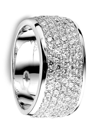 Anillo Velini traje de neopreno para mujer R6804, broche de plata de ley, pendientes con juego de accesorios para ajuste micro, 119 AAA calidad circonitas cúbicas como piedras que shine diamantes.