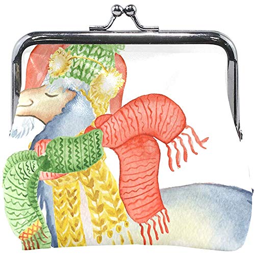 Animal Llama Bufanda Sombrero Monedero pequeño Cambiar Monedero