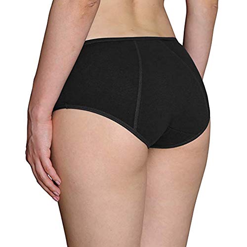 Anntry Chicas Grandes Algodón de protección Período Menstrual Bragas Adolescentes Malla Respirable Bragas a Prueba de Fugas Mujer (M, 5Negro)