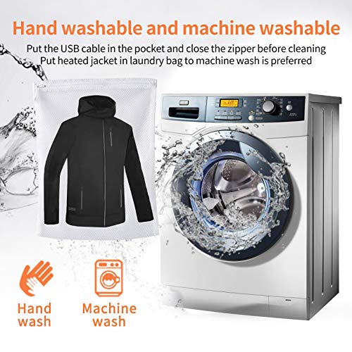 Anoopsyche Chaqueta Calefactable para Hombre y Mujer, Chamarra recargable USB con 8 elementos calefactores, Abrigo calefactora con ajuste de temperatura de 3 niveles, Apto para deportes al aire libre