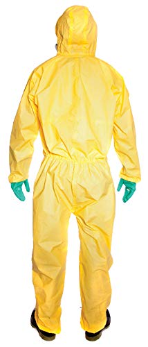 Ansell AlphaTec 2300 PLUS Mono de Trabajo con Capucha, Traje para Químicos, Usos Industriales, Biológicos y Bricolaje, Amarillo, Tamaño L (1 Unidad)