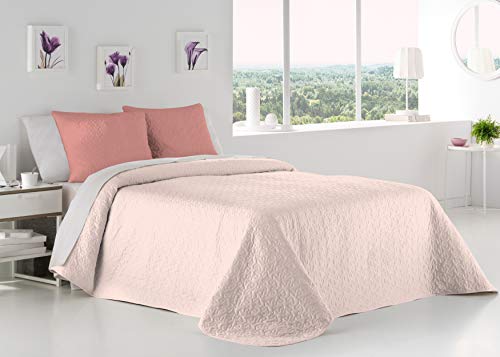 ANTILO TEXTIL Colcha BOUTI Reversible Palermo (Nude/Caldera, 270x270 (+2 Fundas cojín 50x70))