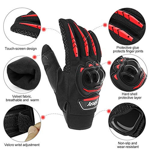 Anykuu Guantes de Moto Transpirables Verano Hombre Todas las temporadas Antideslizante Motocross Motocicleta Bicicleta ATV MTB Escalada Dedo Completo Deportes al Aire Libre