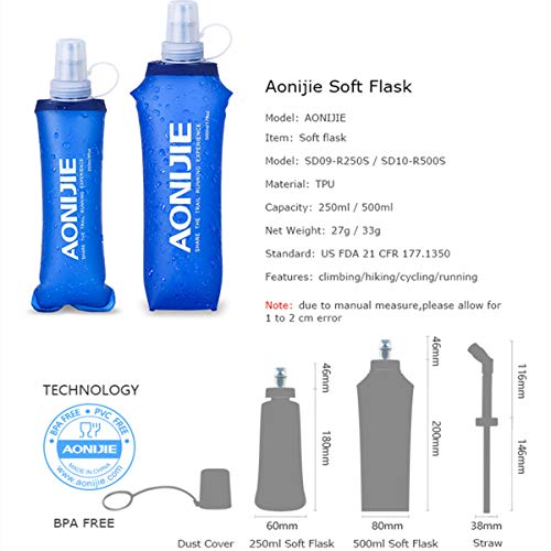 AONIJIE 5L multifunción Mochilas de hidratación, Ideal para Deportes al Aire Libre, acampadas, Ciclismo, Carreras, Alpinismo o Senderismo, Incluye 1 * 500 ML Botella de Agua (Rosa roja)