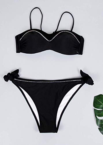 AOQUSSQOA Mujer Conjuntos de Bikinis para Mujer Bikini de Dos Piezas Falda de Playa Traje de baño (EU 42-44 (2XL), I)