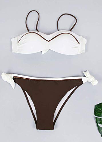 AOQUSSQOA Mujer Conjuntos de Bikinis para Mujer Bikini de Dos Piezas Falda de Playa Traje de baño (EU 42-44 (2XL), J)