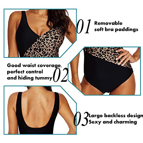 AOQUSSQOA Mujer Traje de Baño de Una Pieza Retro Monokinis Pin Up Halter Talla Grande Una Pieza Moda Sexy con Uno/Dos Tirantes (EU 46-48 (3XL), D)