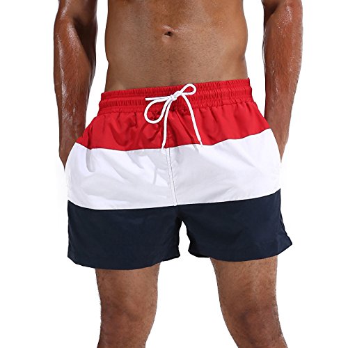 Arcweg Bañador Hombre Chico Playa Poliéster Pantalon Corto Hombre Deporte Secado Rápido Bañadores Natacion Ligero Moda Shorts Rojo XL(EU)