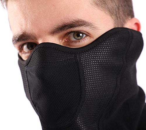 Arcweg mascarilla/Calentador de Cuello/pasamontañas de Forro Polar Multifuncional para Hombre y Mujer Accesorio de esquí Moto Bicicleta Negro(mascarilla#3)